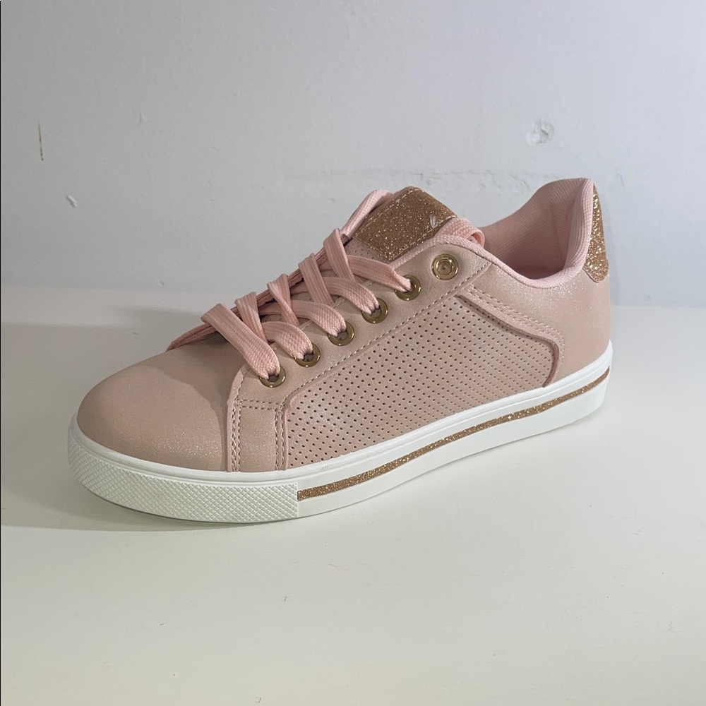 Pink and Gold Women's Sneakers